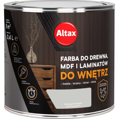 Farba do drewna, mdf, laminat 400 ml popielaty ALTAX