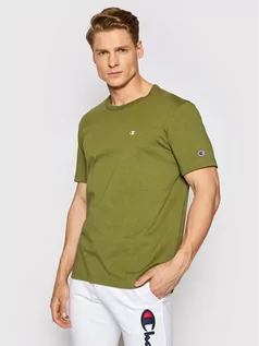 Koszulki męskie - Champion T-Shirt Small C Logo 214674 Zielony Comfort Fit - grafika 1