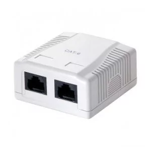 LogiLink Gniazdo natynkowe kat.6, 2 x RJ45 UTP, czysta biel - NP0072 - Gniazdka elektryczne - miniaturka - grafika 1