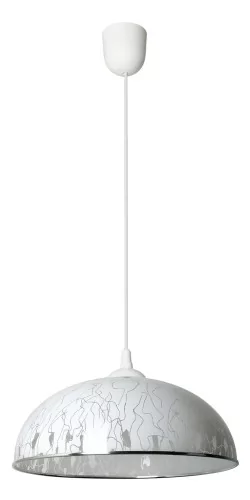Lampex Lampa wisząca Anja E, biało-szara, 70x38 cm