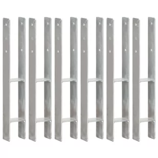 Vida Kotwy do słupków 6 szt. srebrne 8 x 6 x 60 cm stal V-145297 - Kotwy - miniaturka - grafika 1
