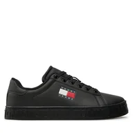 Sneakersy damskie - Sneakersy Tommy Jeans Tjw Logo Outsole Sneaker Ess EN0EN02703 Czarny - miniaturka - grafika 1