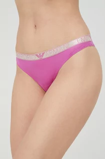 Majtki damskie - Emporio Armani Underwear Underwear stringi kolor fioletowy - grafika 1