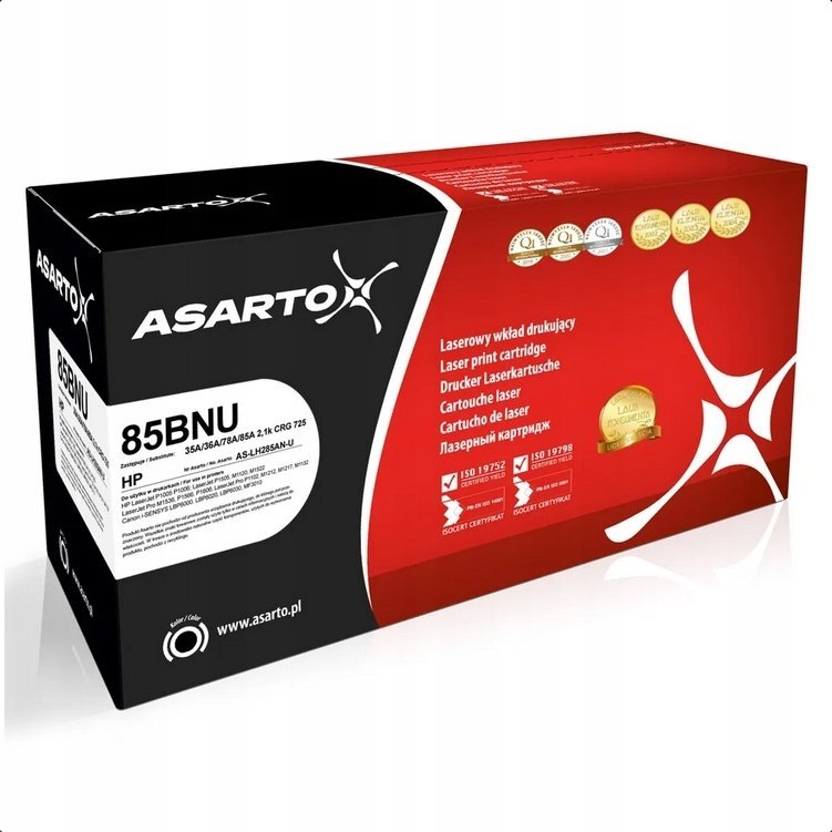 Toner Asarto Toner Asarto do HP 85BNU 35A/36A/78A/85A CRG 725 2100 str. black