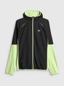 Bluzy damskie - 4F Bluza do biegania regular z kapturem damska - żółta XL - miniaturka - grafika 1