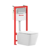 Stelaże i zestawy podtynkowe do WC - Zestaw podtynkowy WC z chromowanym przyciskiem Solar Ravak - miniaturka - grafika 1