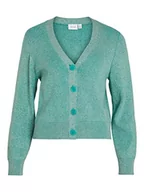 Swetry damskie - Vila Damski VIRIL Multi Short L/S Knit Cardigan-NOOS kardigan kardigan, Green Milieu/Szczegóły: W. Alhambra, XXL, Green Milieu/Szczegóły: w. Alhambra, XXL - miniaturka - grafika 1