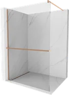 Ścianki i drzwi prysznicowe - Mexen Kioto+ ścianka prysznicowa z półką Walk-in 100 x 200 cm, transparent, miedź szczotkowana - 800-100-121-65-00 - miniaturka - grafika 1