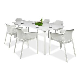 Zestaw ogrodowy Nardi NET/LIBECCIO 6+1 Bianco - Meble ogrodowe - miniaturka - grafika 1
