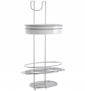 Metaltex 403712322 Orbit regał z 1 małe elementy miejsce do przechowywania różnych rzeczy pod prysznic, 3 pięter, metal, chrom/biały, 13 x 29 x 58 cm 403714322 - Półki łazienkowe - miniaturka - grafika 1
