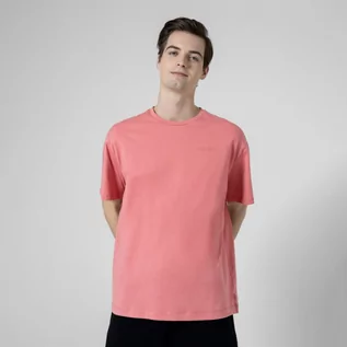 Koszulki sportowe męskie - Męski t-shirt oversize OUTHORN OTHSS23TTSHM453 - różowy - Outhorn - grafika 1