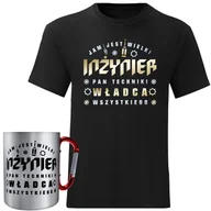 Koszulki męskie - ZESTAW DLA INŻYNIERA KOSZULKA MĘSKA OBRONA INŻYNIER L + KUBEK METALOWY KOMPLET - miniaturka - grafika 1