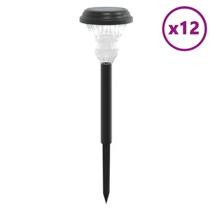 vidaXL Solarne lampki ogrodowe, z kolcem, 12 szt., białe światło - Lampy ogrodowe - miniaturka - grafika 1