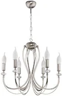 Lampy sufitowe - LAMPA WISZĄCA sześciopunktowa metalowa srebrna styl klasyczny MELODY MY 6 NI Jupiter - miniaturka - grafika 1