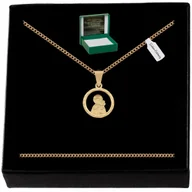 Biżuteria dla dzieci - ZŁOTY NASZYJNIK + MEDALIK 925/585 + GRAWER PREZENT NA KOMUNIĘ BIERZMOWANIE - miniaturka - grafika 1