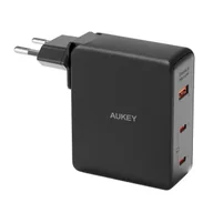 Ładowarki do telefonów - Ładowarka sieciowa Aukey 140W GaN 1xUSB-A, 2xUSB-C - Czarna - miniaturka - grafika 1