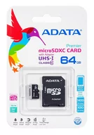 Karty pamięci - ADATA MicroSDXC Class 10 64GB + adapter  (AUSDX64GUICL10-RA1) - miniaturka - grafika 1