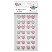 Szkolne artykuły papiernicze - Naklejki plastikowe serca 14x14mm 28szt mix - Titanum - miniaturka - grafika 1