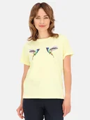 Bluzki damskie - BAWEŁNIANA BLUZKA DAMSKA Z KOLOROWĄ GRAFIKĄ KOLIBRA - miniaturka - grafika 1