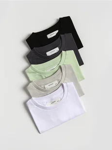 Reserved - Bawełniany t-shirt 5 pack - ciemnoszary - Koszulki dla chłopców - miniaturka - grafika 1