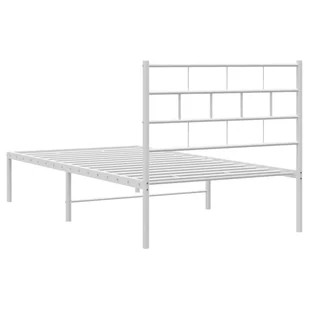 Metalowa rama łóżka z wezgłowiem, biała, 75x190 cm Lumarko! - Łóżka - miniaturka - grafika 8