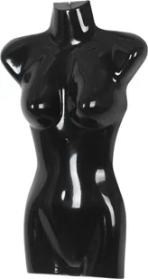 1 x tors kobiecy, 72 cm plastikowy tors damski, górna część ciała w kolorze czarnym, popiersie manekina, pół plastikowe ciało damskie, figurka manekina, manekin wystawowy z hakiem - Manekiny wystawowe - miniaturka - grafika 1