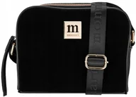 Torebki damskie - MONNARI Torebka Damska na Ramię Listonoszka CZARNA ZAMSZ Regulowany Pasek - miniaturka - grafika 1