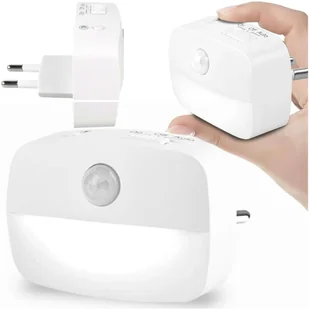 Lampka nocna LED z czujnikiem ruchu do gniazdka EU 3 barwy światła Alogy Night Light Biała - Etui i futerały do telefonów - miniaturka - grafika 15