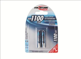 Ansmann Baterie AAA do ładowania [2 sztuki] 1100 mAh NiMH bateria typu AAA o dużej pojemności do bezprzewodowych telefonów komórkowych, zabawek, aparatów cyfrowych, lamp solarnych i konsol do gier 5035222 - Ładowarki i akumulatory - miniaturka - grafika 2