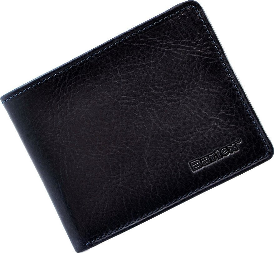 Bartex BARTEX 1007M skórzany portfel męski granatowy Slim 1007M