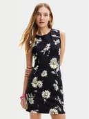 Sukienki - Desigual Sukienka letnia Lorena 24SWVK18 Czarny Regular Fit - miniaturka - grafika 1