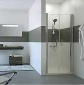 Ścianki i drzwi prysznicowe - Huppe Classics 2 4-kąt Drzwi wahadłowe do wnęki 98x200 cm profile srebrne połysk, szkło przezroczyste Anti-Plaque C23712069322 - miniaturka - grafika 1