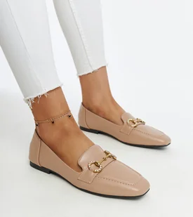 Beżowe mokasyny z klamerką Areebah-37 - Mokasyny damskie - miniaturka - grafika 1