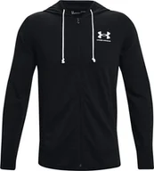 Bluzy męskie - Under Armour Bluza UNDER ARMOUR Męska Na zamek z kapturem UA Rival Terry Czarna XL - miniaturka - grafika 1