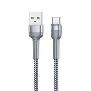 Kable USB - Remax kabel USB - USB Typ C 2,4 A 1 m do ładowania przesyłania danych srebrny (RC-124a silver) - Srebrny USB Typ A (męski) USB Typ C (męski) RC-124a silver - miniaturka - grafika 1