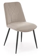 Krzesła - Krzesło tapicerowane K539 beżowy velvet, na czarnych nogach - miniaturka - grafika 1