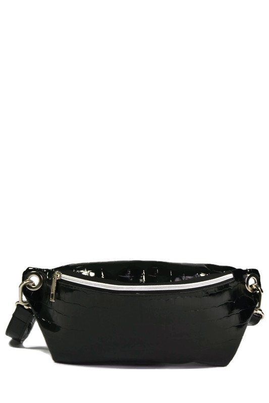 Czarna nerka z ekoskóry krokodyl