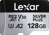 Karty pamięci - Karta Lexar Professional Silver Plus MicroSDXC 128 GB Class 10 UHS-I/U3 A2 V30 LMSSIPL128G-BNANG - miniaturka - grafika 1