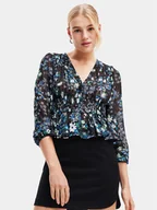 Bluzki damskie - Desigual Bluzka 23WWBW06 Czarny Regular Fit - miniaturka - grafika 1