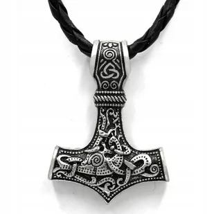 Naszyjnik Męski Młot Thora Mjolnir Srebrny 125 - Naszyjniki - miniaturka - grafika 1
