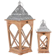 Oświetlenie świąteczne - Zestaw latarni drewnianych Obervellach, 2 szt. - miniaturka - grafika 1