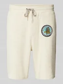 Spodnie sportowe męskie - Szorty o kroju regular fit z naszywką z logo - miniaturka - grafika 1