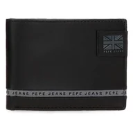 Paski - Pepe Jeans Pasek poziomy portfel z portmonetką czarny 11x8x1 cm Skóra by Joumma Bags, Czarny (Black), Talla única, Poziomy portfel z portfelem - miniaturka - grafika 1