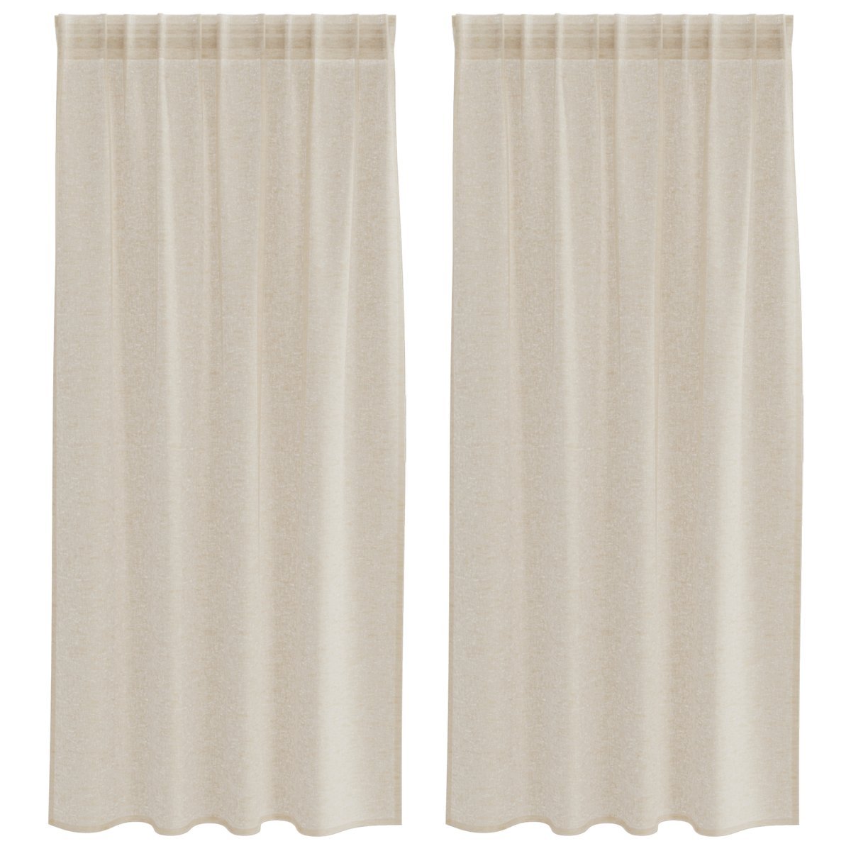 vidaXL Zasłony z zasłonami 2 pcs Piasek 140 x 175 cm Poliester