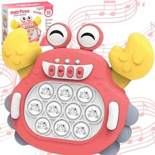 WOOPIE Gra POP IT Elektroniczna Antystresowa Zręcznościowa Krab Czerwony - Zabawki interaktywne dla dzieci - miniaturka - grafika 1