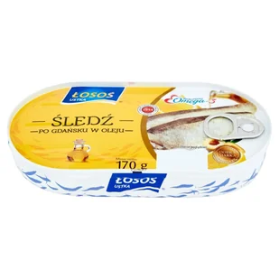 Łosoś Śledź po gdańsku w oleju 170 g Ustka - Konserwy i dania rybne - miniaturka - grafika 1