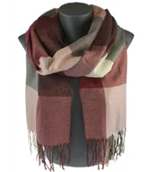 Apaszki i szaliki damskie - Szal tkany szalik elegancka chusta w kratę BŁYSK - miniaturka - grafika 1