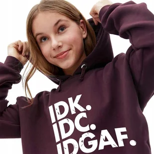 Bordowa Bluza Damska Z Kapturem IDK. IDC. IDGAF. Stylowa Piękne Wzory - L - Bluzy damskie Bordowa Bluza Damska Z Kapturem IDK. IDC. IDGAF. Stylowa Piękne Wzory - L - Bluzy damskie - miniaturka - grafika 1