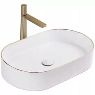 Umywalki - Rea Umywalka nablatowa Rea Nadia White Gold Edge - miniaturka - grafika 1