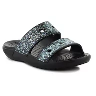 Buty dla dziewczynek - Klapki Crocs Classic Glitter Sandal Jr 207788-0C4 czarne - miniaturka - grafika 1